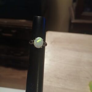 Dazzling Opal Ring in Silver Band